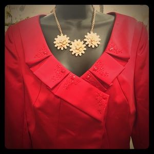 Tahari Arthur S Levine Luxe Satin Dress Shirt